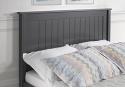 4ft6 Double Torre Dark grey painted wood bed frame, high foot end panel 4